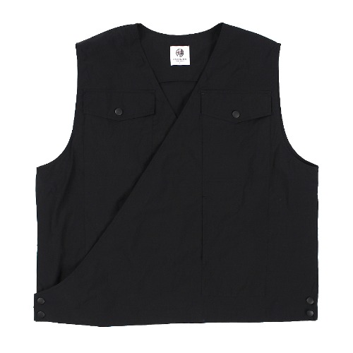 [DARENIMO] Black line double vest (Black)