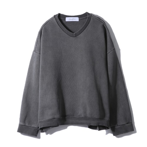 [SUSTAIN] V - neck sweatshirt (Black)